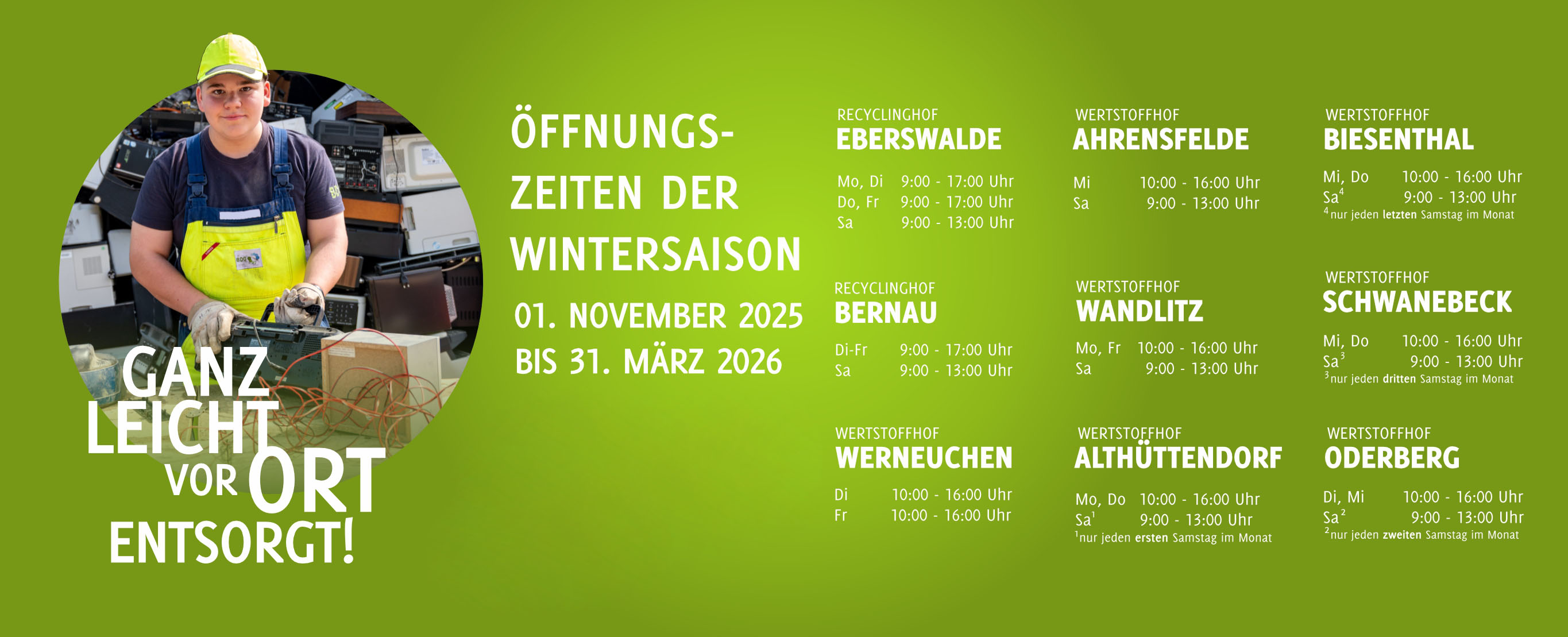 Kreiswerke Barnim Winteröffnungszeiten Kreiswerke Barnim Winteröffnungszeiten