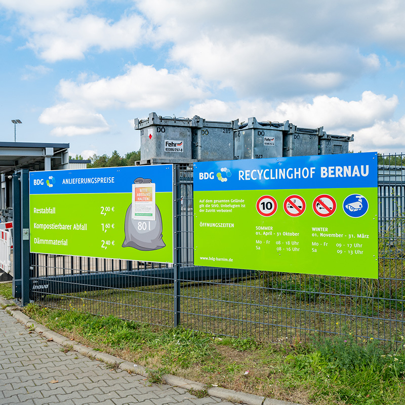 BDG Recyclinghof Bernau, Einfahrt