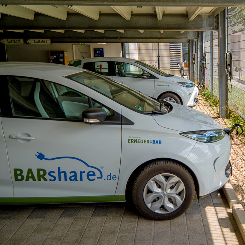 BARshare Fahrzeug-Flotte Parkhaus Eberswalde