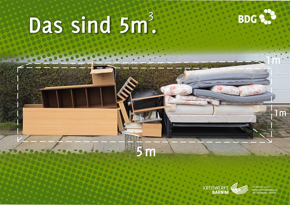 Das sind 5 Kubikmeter Sperrmüll